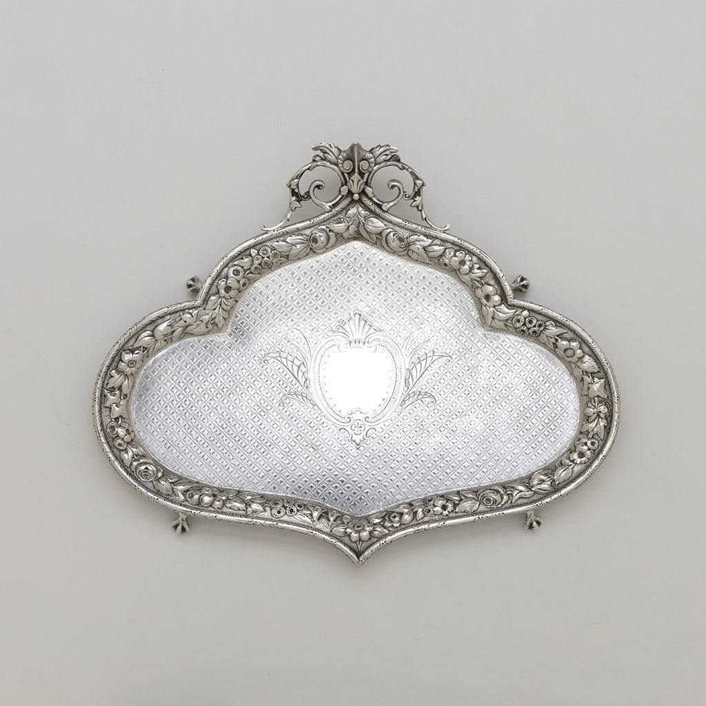 Dominick & Haff Antique Sterling Silver Footed Shaped Tray, NYC, NY, 1876