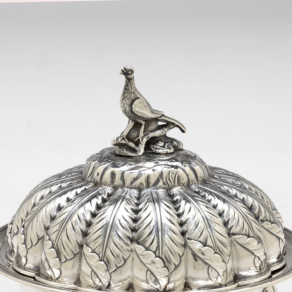 Finial a of Woodward &amp; Grosjean Antique Coin Silver Butter Dish, Boston, MA, c. 1845-50