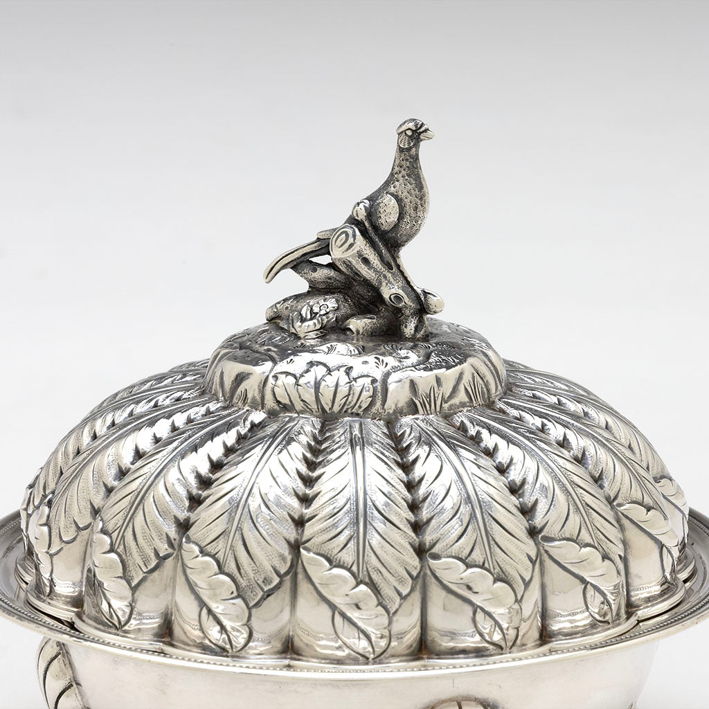 Finial b of Woodward &amp; Grosjean Antique Coin Silver Butter Dish, Boston, MA, c. 1845-50