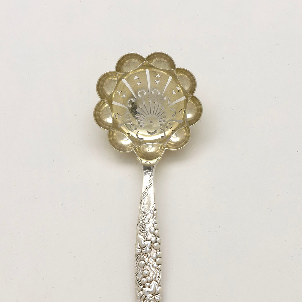 Bowl to Tiffany and Co Antique Sterling Silver Vine Pattern Sugar Sifter, NYC, c. 1880s