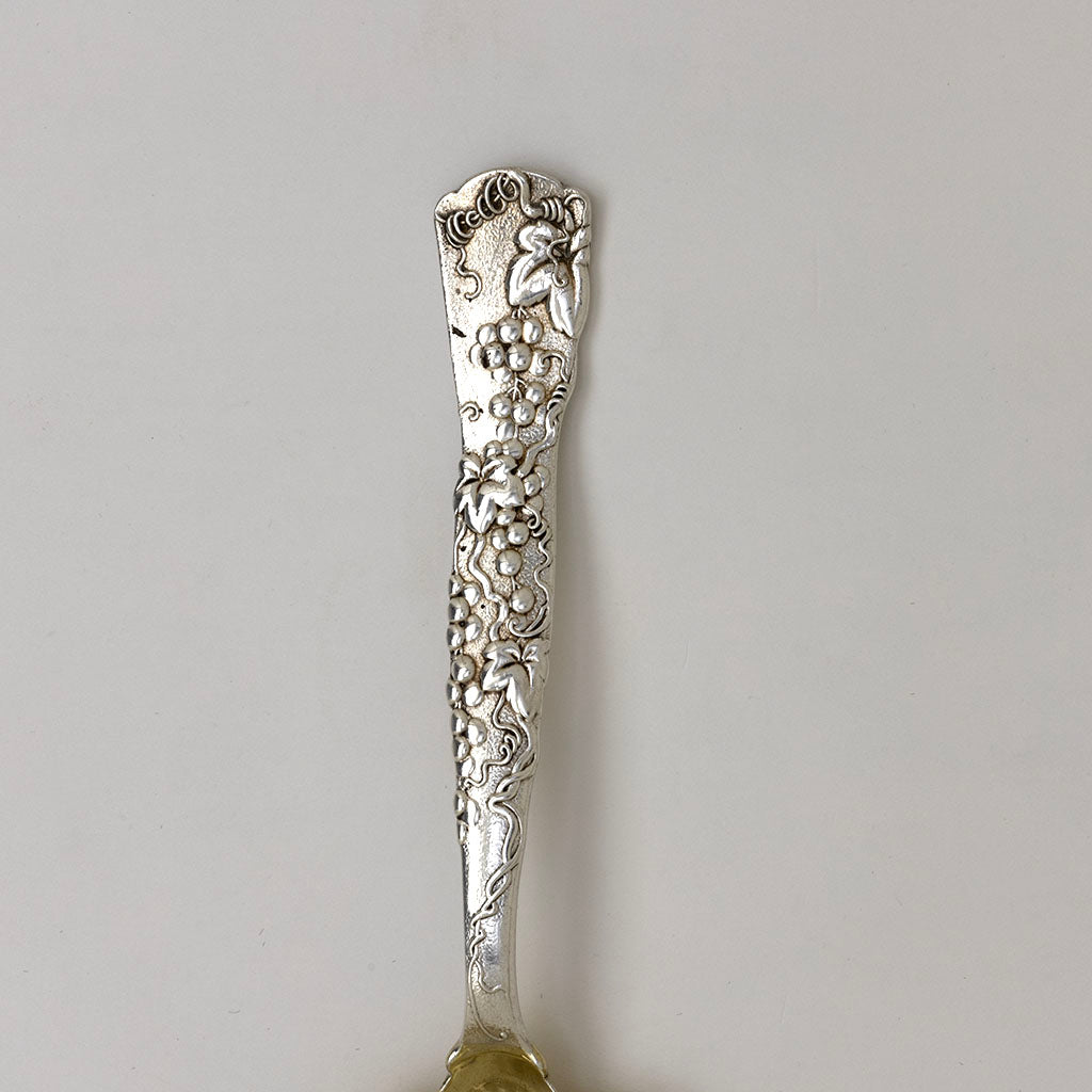 Handle to Tiffany and Co Antique Sterling Silver Vine Pattern Sugar Sifter, NYC, c. 1880s