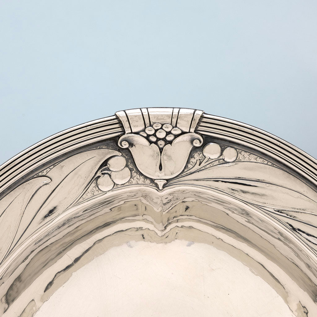 End border of Gorham Modern Sterling Silver Presentation Centerpiece Bowl, Providence, RI, 1937