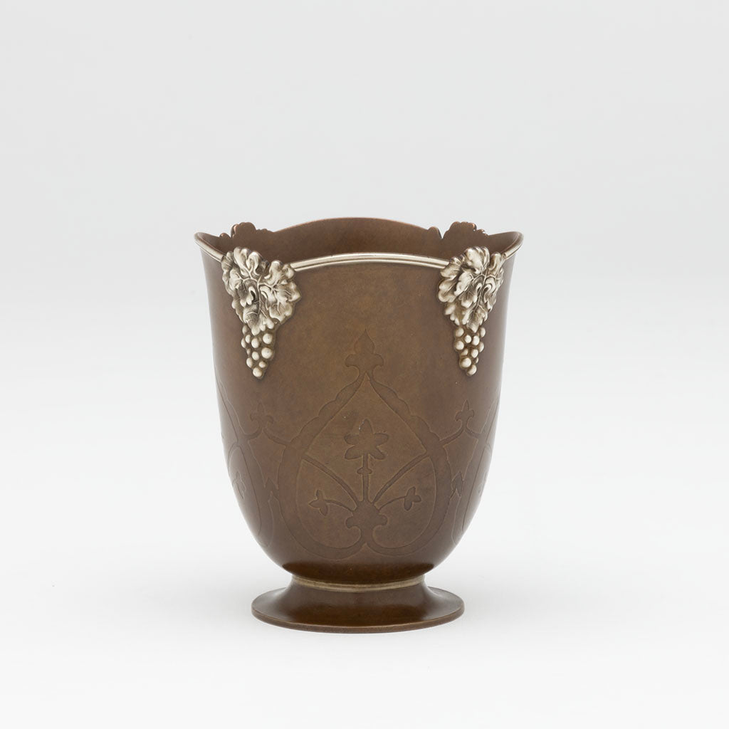 Tiffany & Co Copper and Silver Aesthetic Vase, NYC, NY, c. 1902-1907