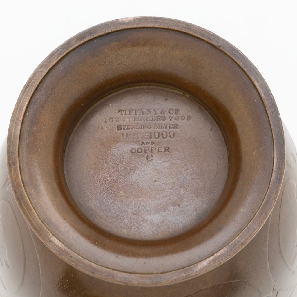 Marks on Tiffany &amp; Co Copper and Silver Aesthetic Vase, NYC, NY, c. 1902-1907