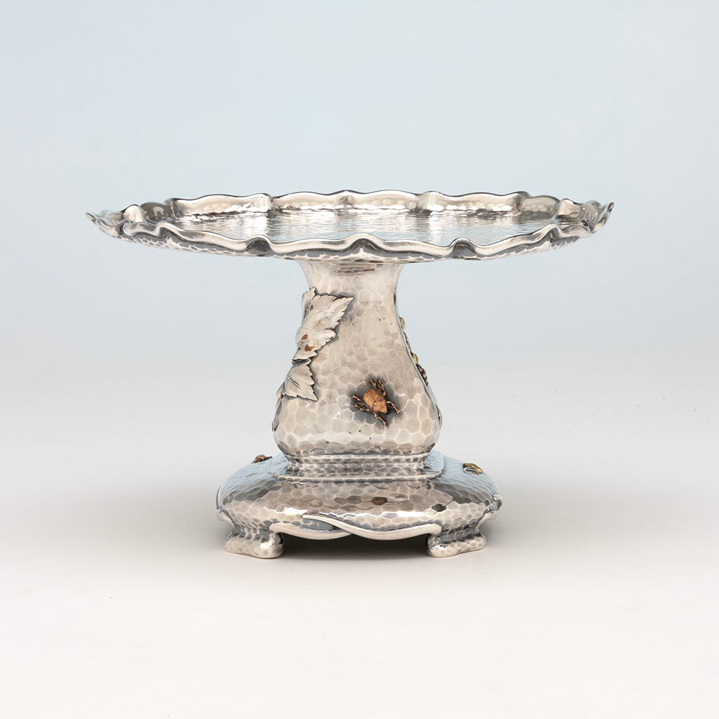 Beetle side of Tiffany &amp; Co Sterling Silver &amp; Other Metals Tazza, NYC, NY, c. 1883
