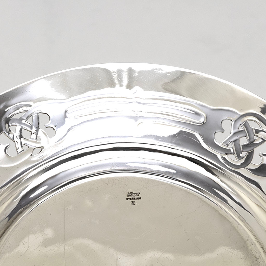 Marks on Arthur Stone Arts &amp; Crafts Sterling Silver Pierced Dish, Gardner, MA, c. 1910-37