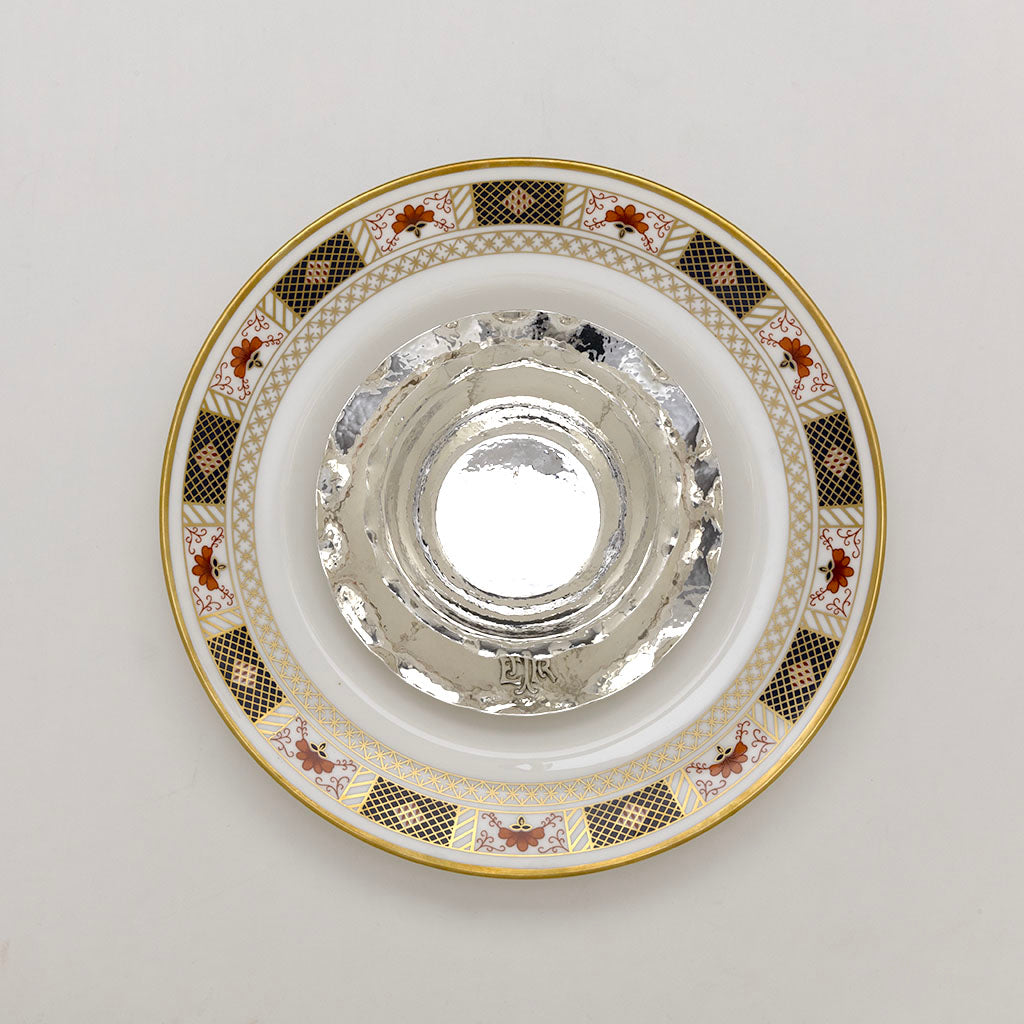 Display Clemens Friedell 6 Arts &amp; Crafts Sterling Silver Bowl/ Underplates, Pasadena, CA, c. 1920