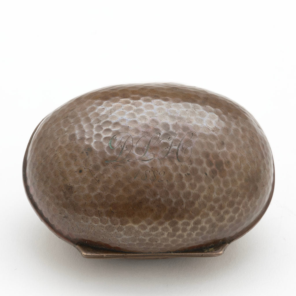 Back of Gorham Antique Copper and Applied Silver Soap Box, Providence, RI, 1881