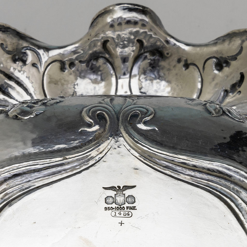 Marks on Gorham 1900 Paris Exposition Martelé Silver Centerpiece, Providence, RI, 1899