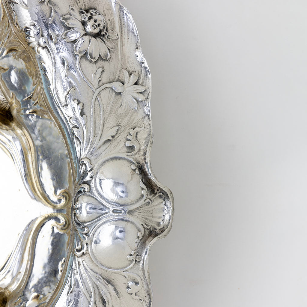 Side border of Gorham 1900 Paris Exposition Martelé Silver Centerpiece, Providence, RI, 1899