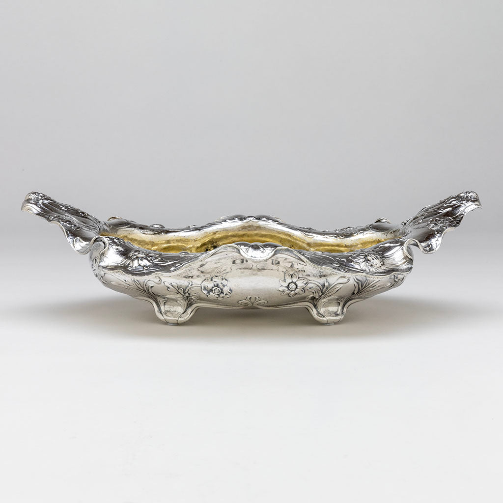 Side view od Gorham 1900 Paris Exposition Martelé Silver Centerpiece, Providence, RI, 1899