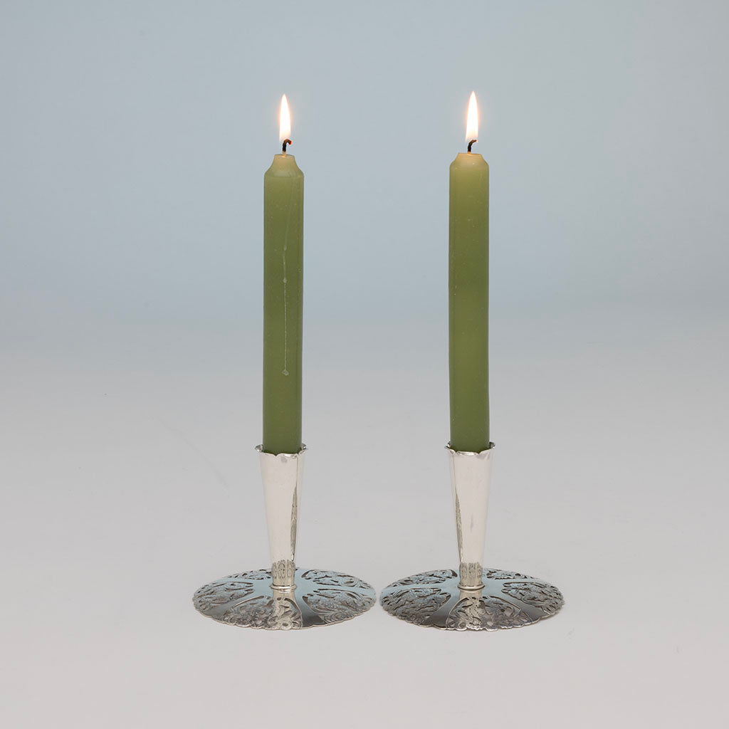 Pair of Stavre Gregor Panis of Sterling Silver Seahorse Candlesticks, c. 1950s