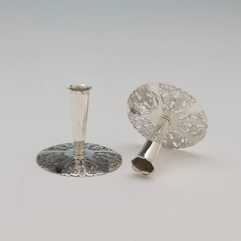Details of Pair of Stavre Gregor Panis of Sterling Silver Seahorse Candlesticks, c. 1950s