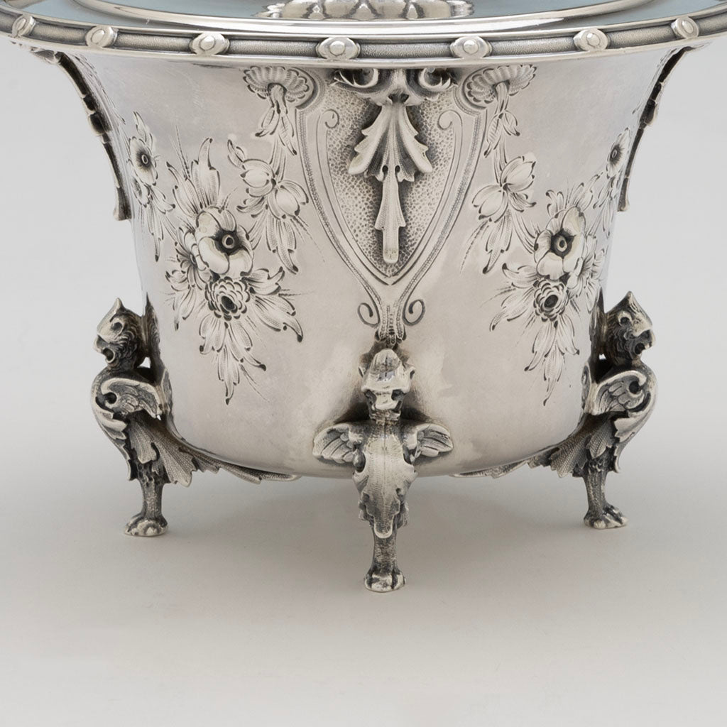 Detail of Gorham Antique Coin Silver Sugar Bowl, Providence, RI, c. 1865
