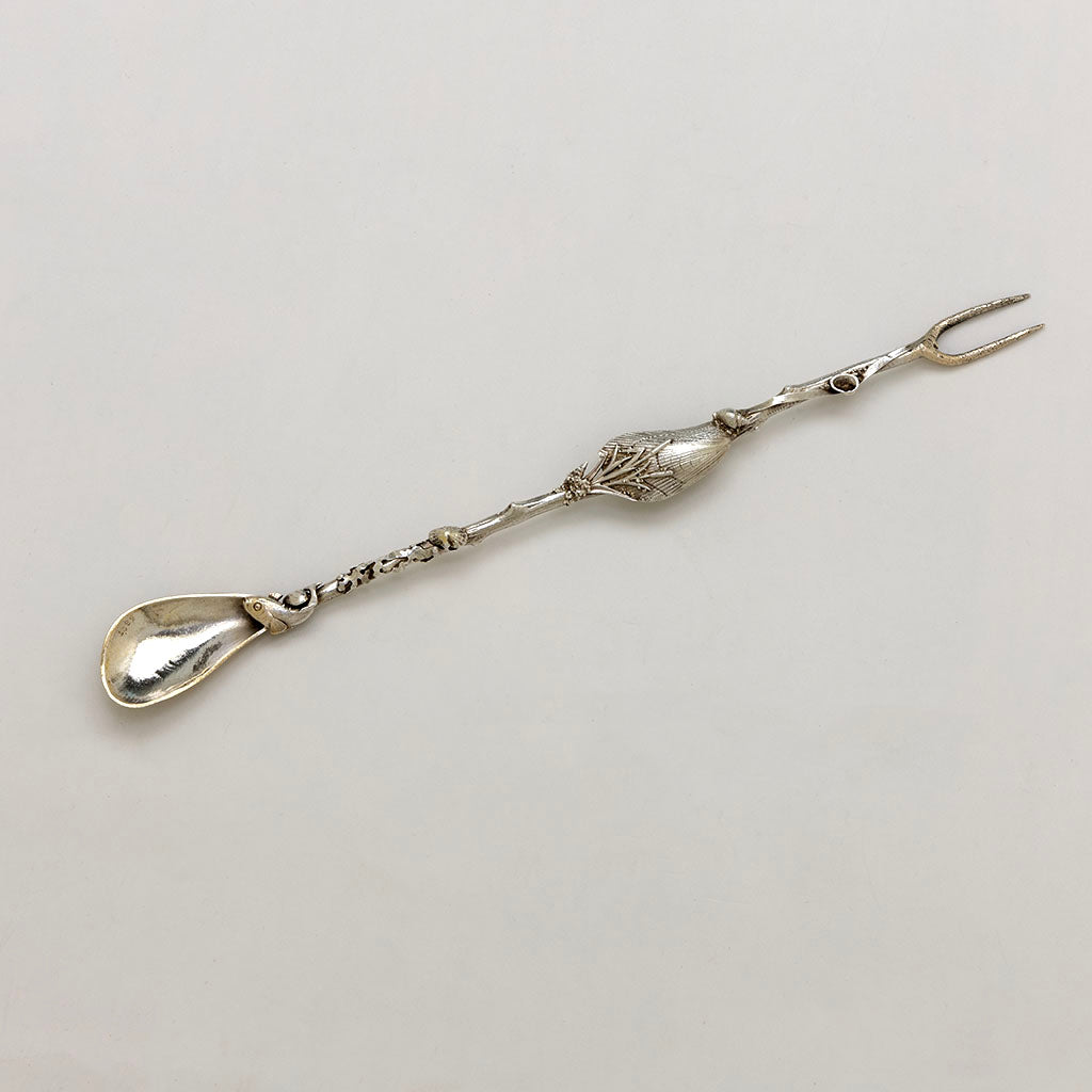 Gorham Antique Sterling Silver Nautical Olive Server, Providence, RI, c. 1880