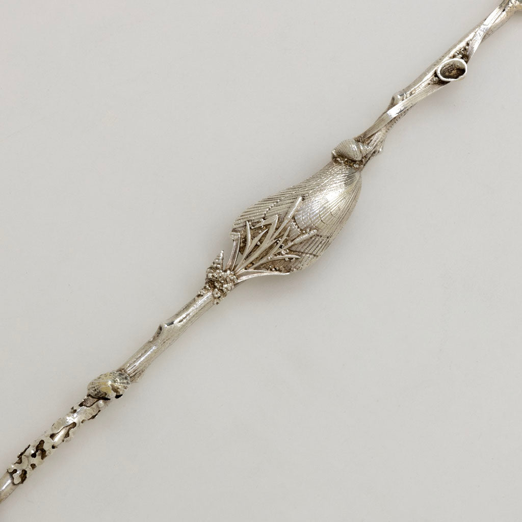 Midsection of Gorham Antique Sterling Silver Nautical Olive Server, Providence, RI, c. 1880