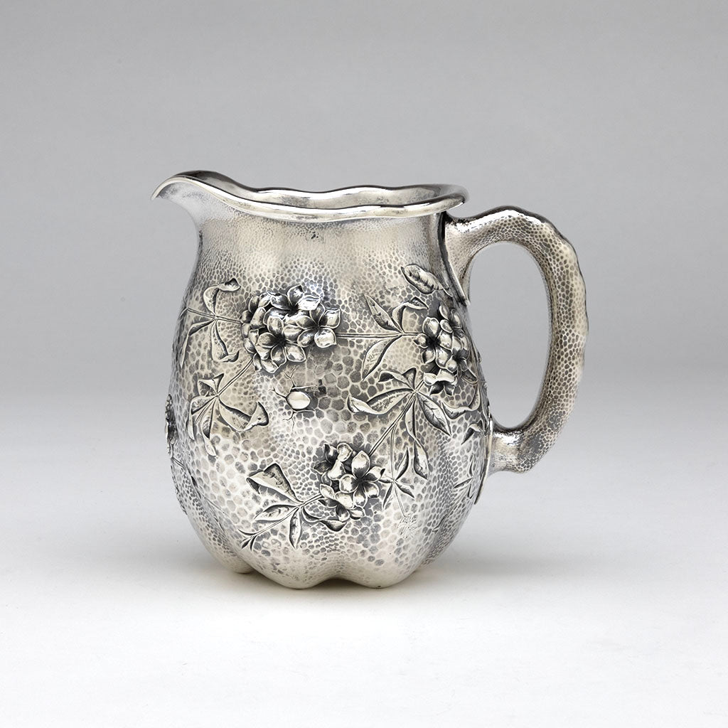 Dominick & Haff Sterling Intaglio Chased Aesthetic Movement Pitcher, 1883