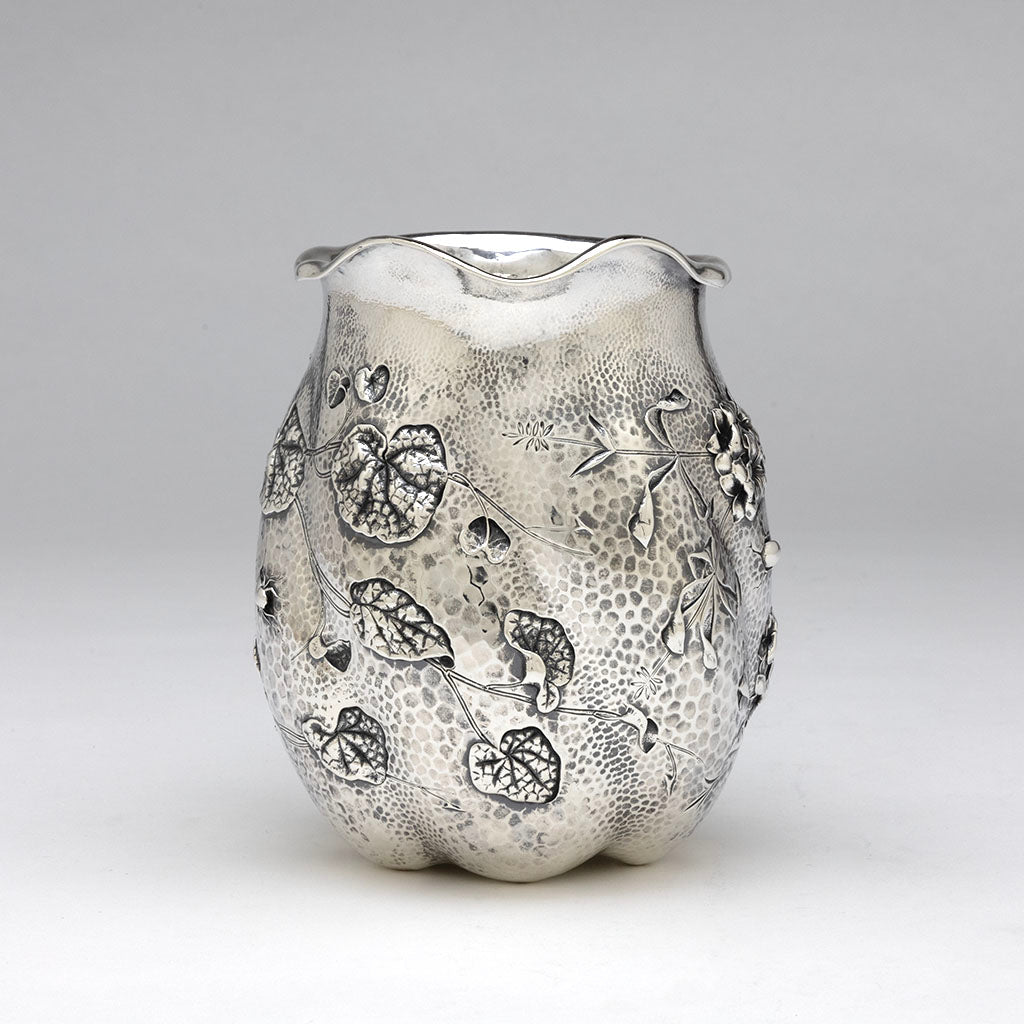 Front of Dominick &amp; Haff Sterling Intaglio Chased Aesthetic Movement Pitcher, 1883