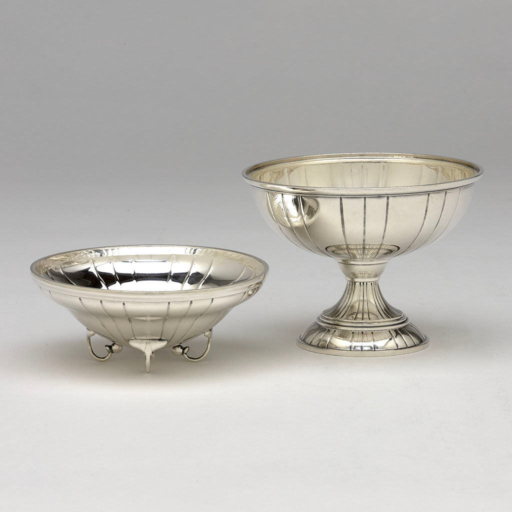 Side open view of Erik Magnussen for Gorham Sterling Silver Sample Covered Bon Bon Dish, Providence, RI, 1926