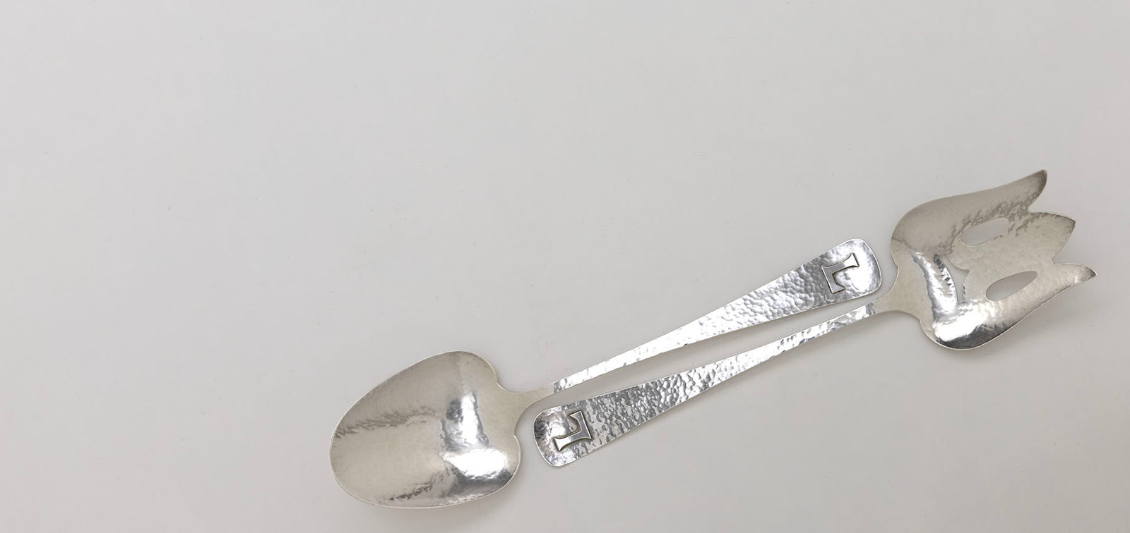 Falick Novick Arts & Crafts Sterling Silver Salad Set, Chicago, IL, c. 1930s