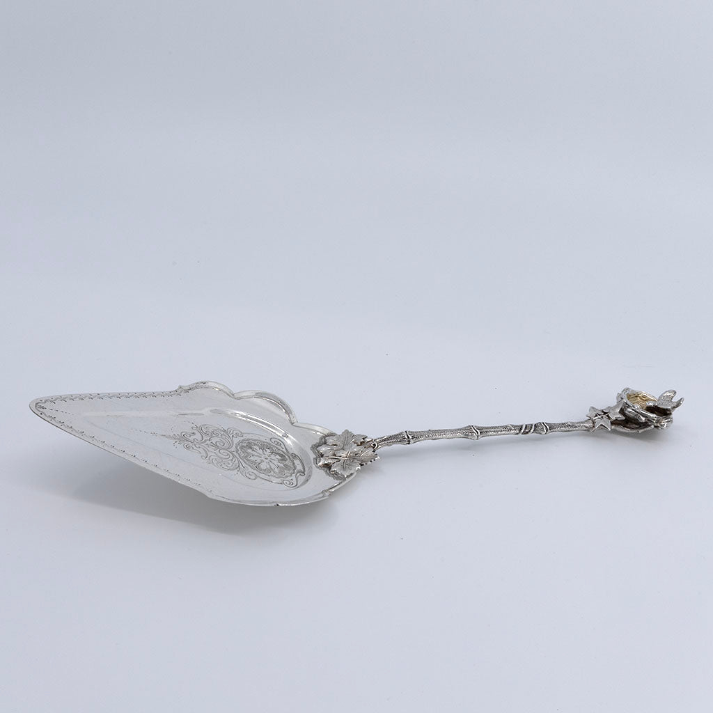 Gorham "Bird's Nest" Antique Sterling Silver Pie Server, Providence, RI, c. 1870