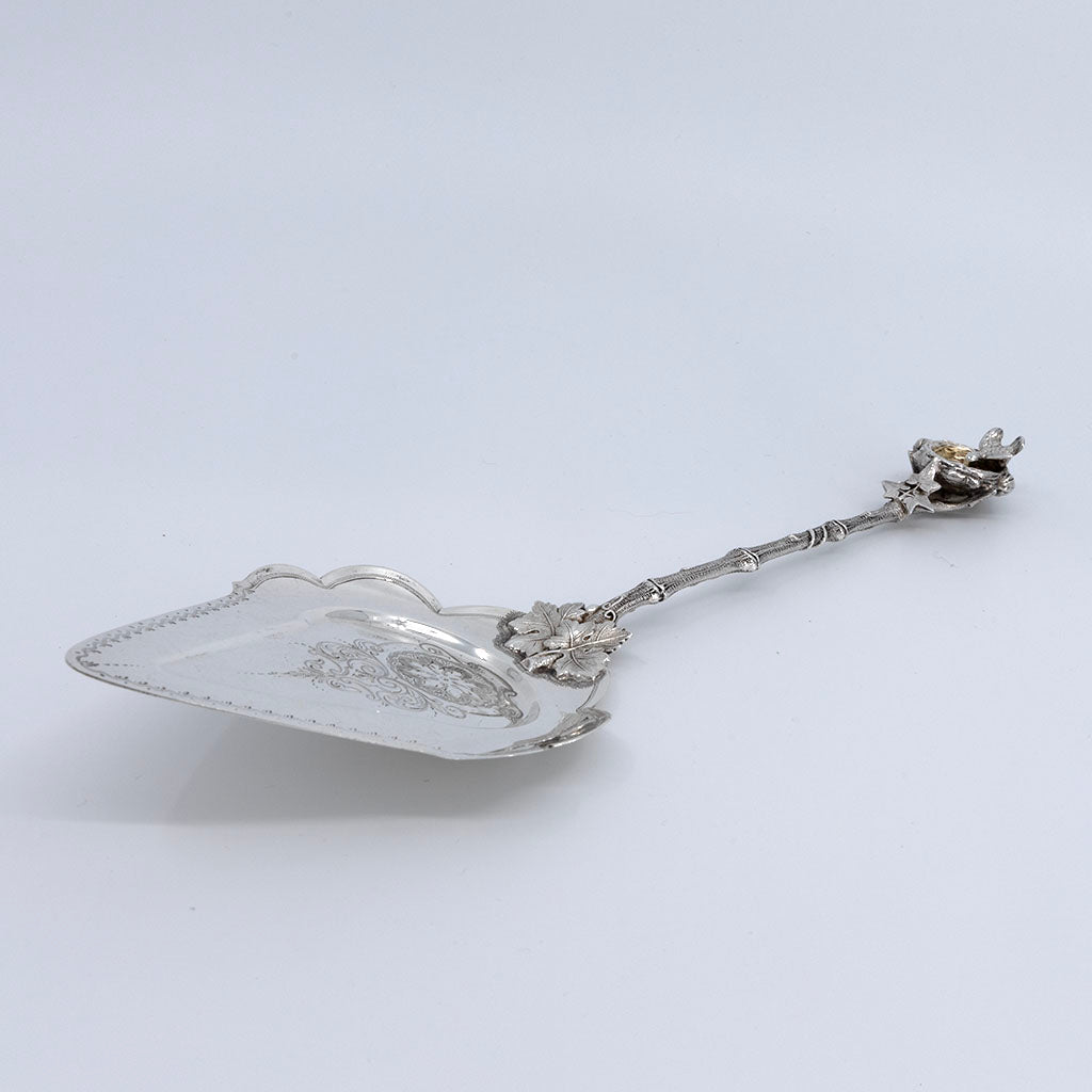 Gorham "Bird's Nest" Antique Sterling Silver Pie Server, Providence, RI, c. 1870