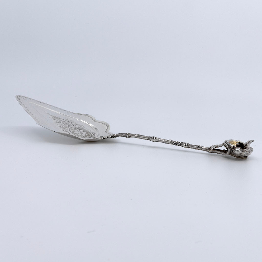 Profile of Gorham "Bird's Nest" Antique Sterling Silver Pie Server, Providence, RI, c. 1870