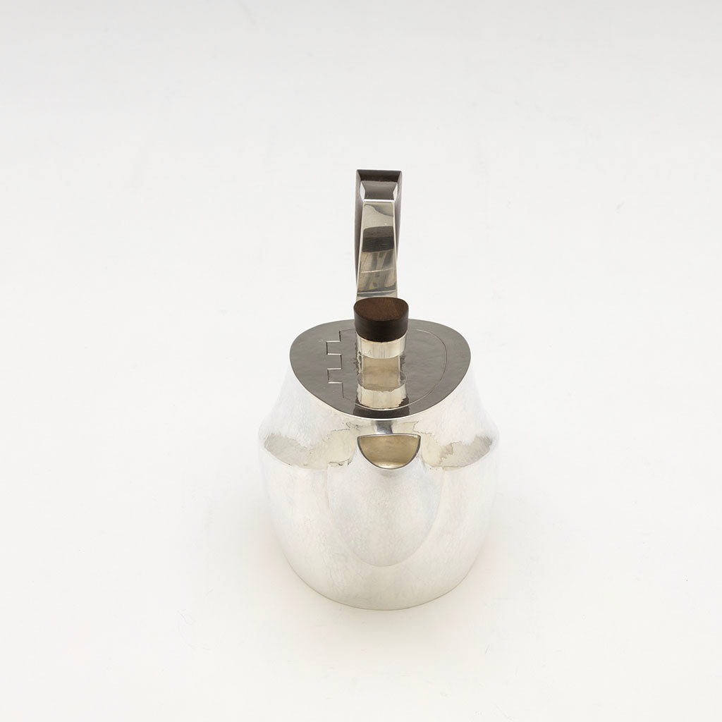 Hot milk to William Frederick Mid-century Modern Sterling &amp; Rosewood Coffee and Tea Service with Original Tray, Chicago, IL, c. 1960s