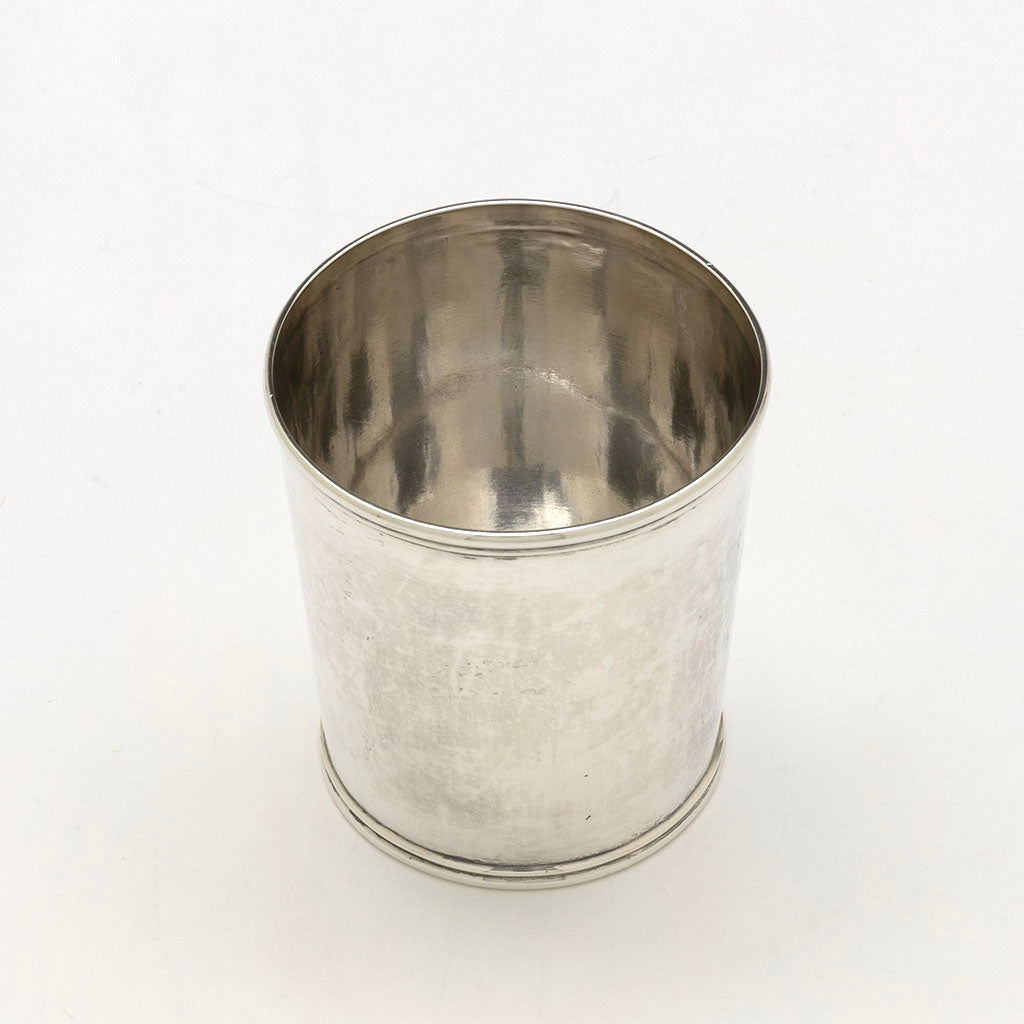 Interior of Woodward &amp; Grosjean Antique Coin Silver Beaker for Newell Harding, Boston, MA, c. 1850