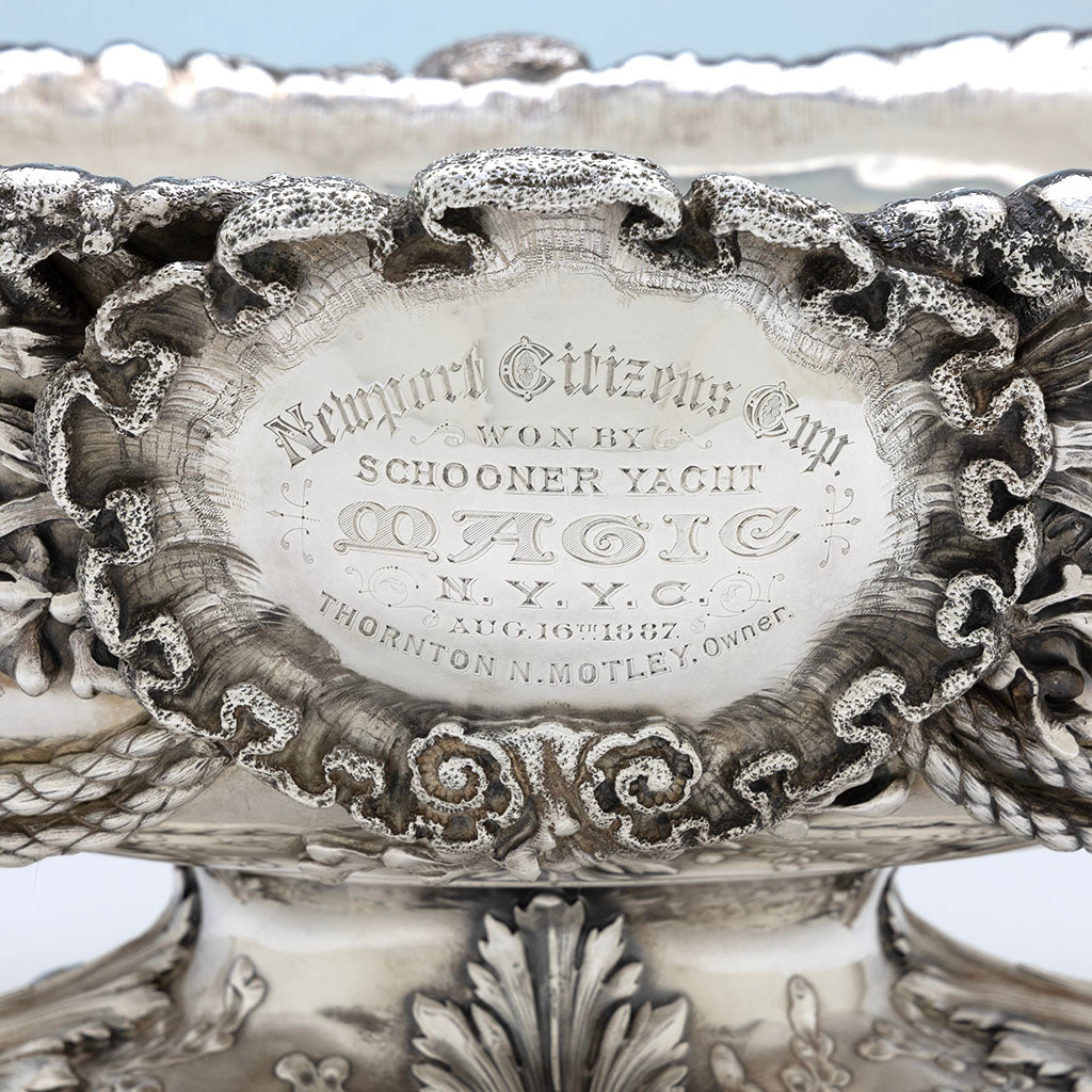 Presentation on Tiffany &amp; Co Antique Sterling Silver &quot;Newport Citizens Cup&quot; Yachting Trophy, NYC, NY, 1887
