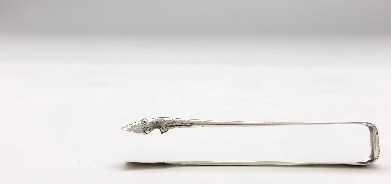 Peter Krider Rare Antique Coin Silver Figural Beef Serving Tongs, Philadelphia, PA, c. 1865