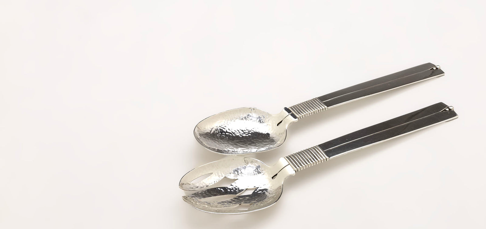 William Spratling Sterling "Amarres" Pattern Salad Serving Set, Taxco, Mexico, 1947-1967