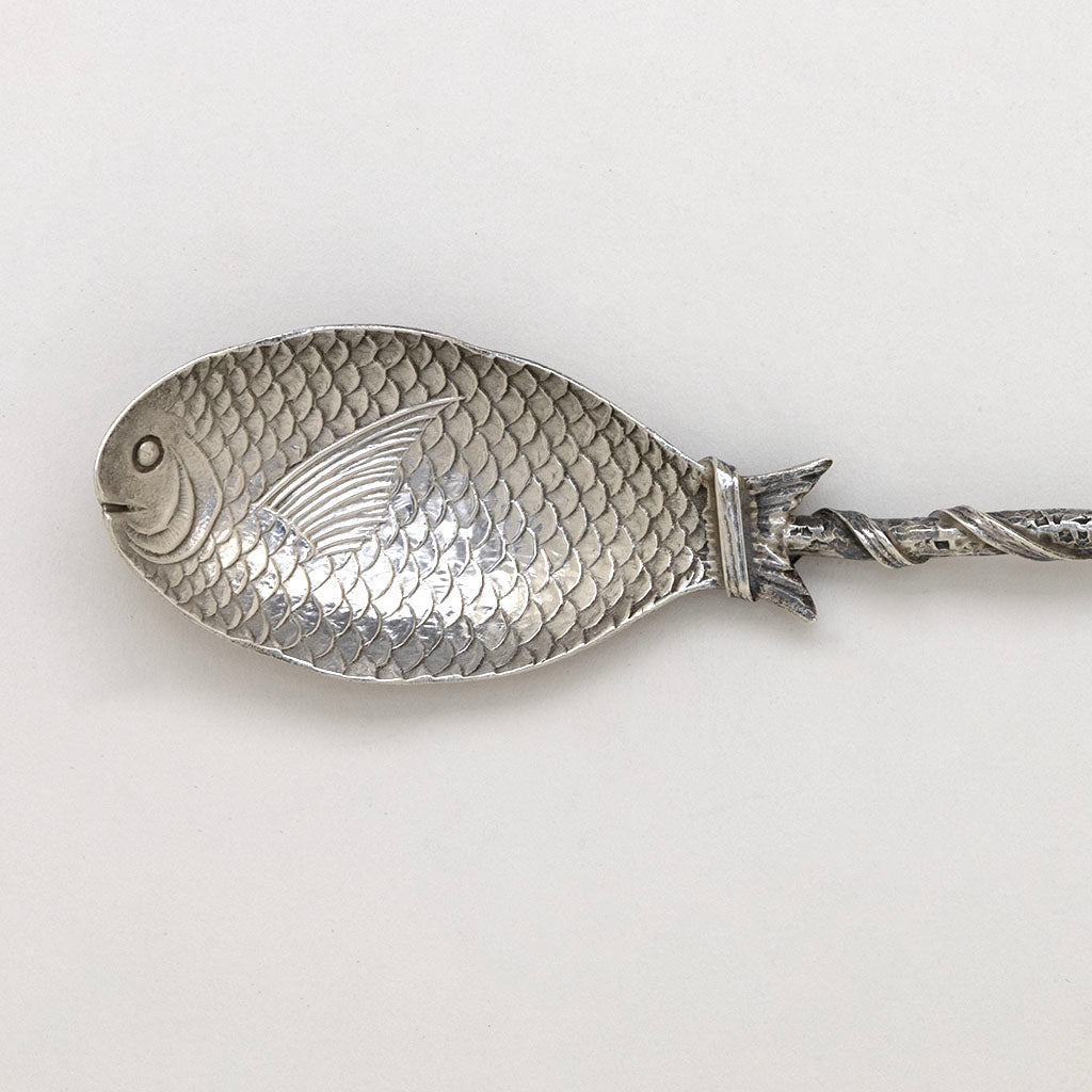 Bowl of Gorham Antique Sterling Silver Number &#39;10&#39; Five O&#39;clock Tea Spoons, Providence, RI, c. 1888