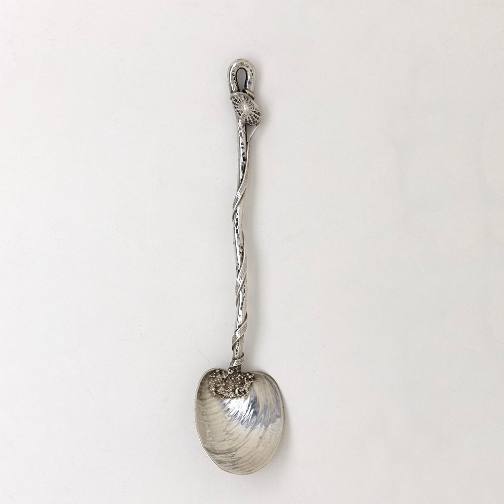 Gorham Nautical Antique Sterling Silver Gilt Number &#39;8&#39; 5-O&#39;clock Tea Spoon, Providence, RI, c. 1888