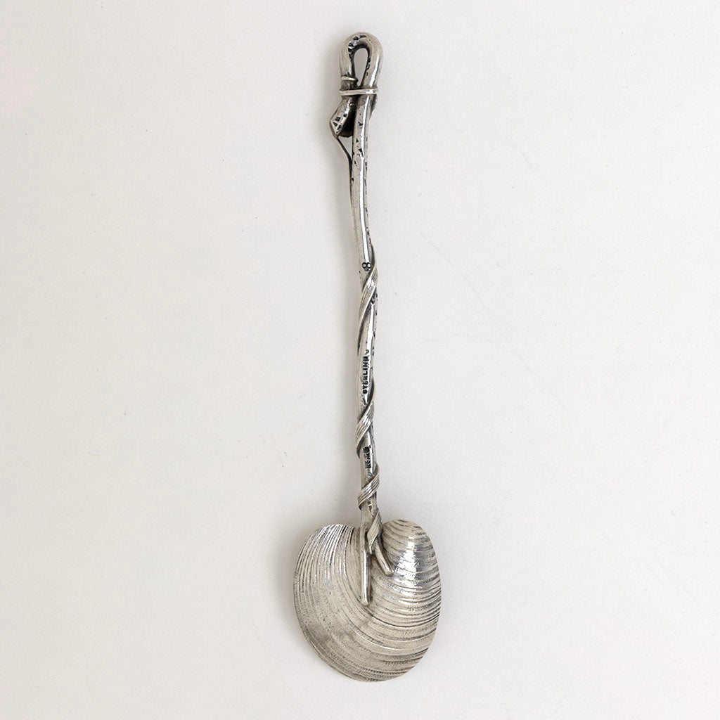 Back of Gorham Nautical Antique Sterling Silver Gilt Number &#39;8&#39; 5-O&#39;clock Tea Spoon, Providence, RI, c. 1888