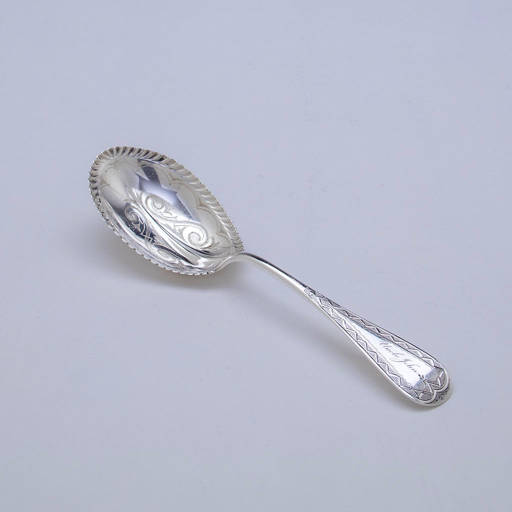 Whiting Antique Engraved Serving Spoon, NYC, NY, c. 1870s