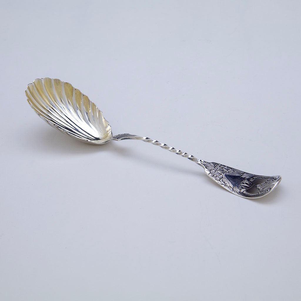 George W. Webb(attr) American Coin Silver Serving Spoon, Baltimore, MD, c. 1850s