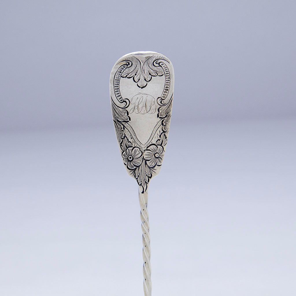 Handle to George W. Webb(attr) American Coin Silver Serving Spoon, Baltimore, MD, c. 1850s