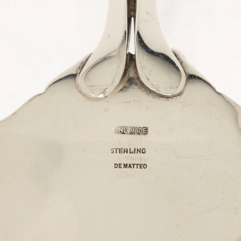 Marks on William G. DeMatteo Sterling Silver Pie Server, Bergenfield, NJ, c. 1950