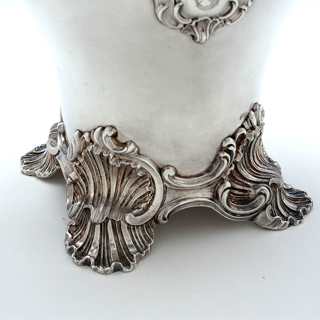 Feet of Pair of Rare Antique Sheffield Plate Monteith Wine Coolers, Sheffield, c. 1830