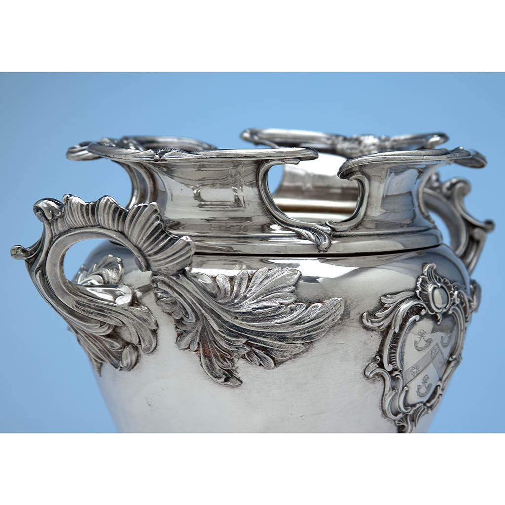 Rim of Pair of Rare Antique Sheffield Plate Monteith Wine Coolers, Sheffield, c. 1830