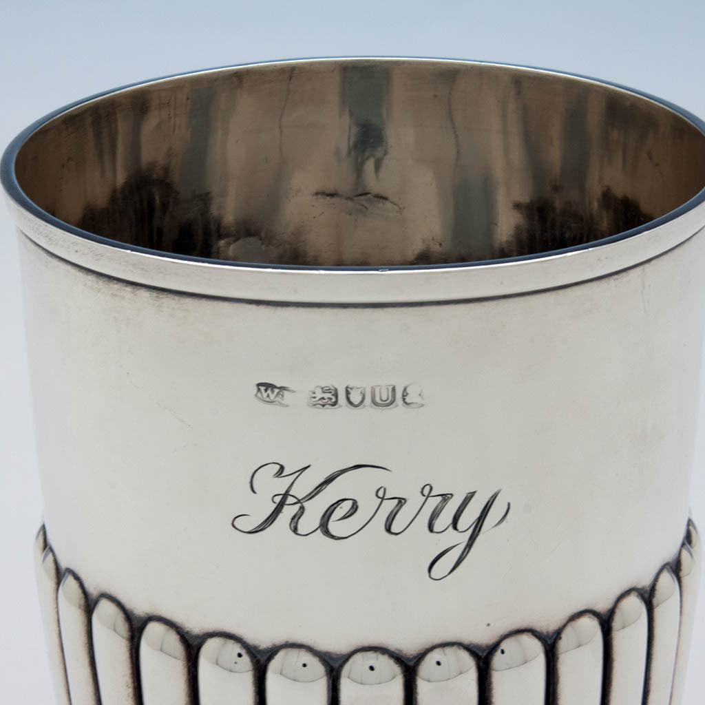 Name on English Antique Sterling Silver Agricultural Fair Trophy by William Bateman, London, 1815