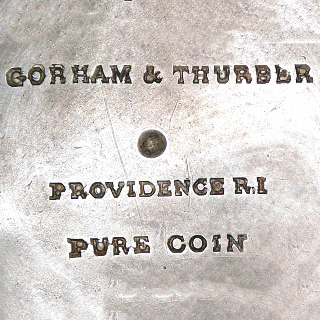 Marks on Gorham &amp; Thurber Coin Silver Presentation Water Pitcher, c. 1851, of Rhode Island Historical Interest