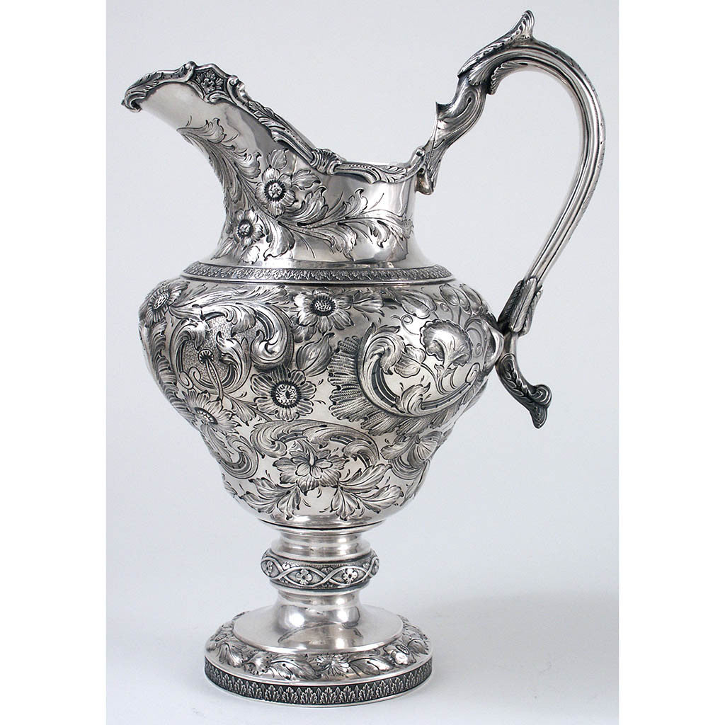 Reverse of Gorham &amp; Thurber Coin Silver Presentation Water Pitcher, c. 1851, of Rhode Island Historical Interest