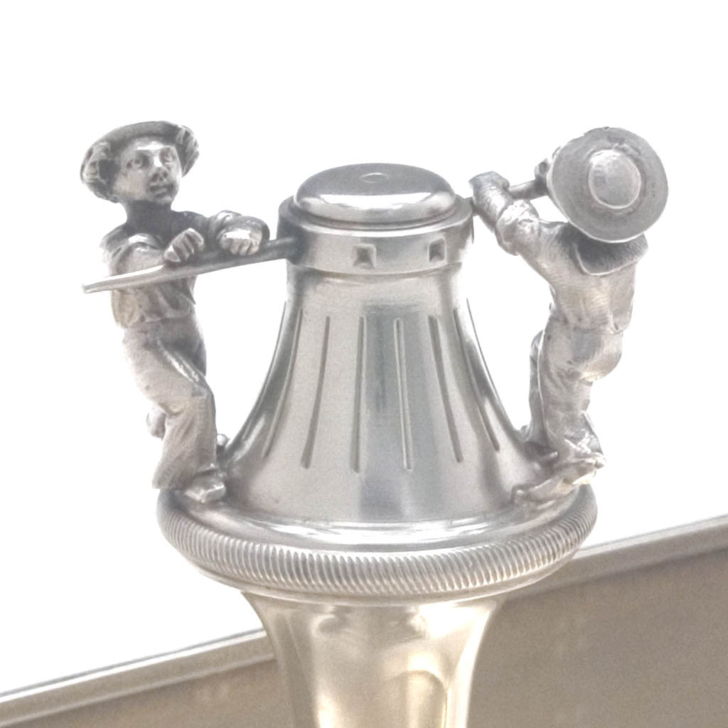 Figures on Gorham Antique Sterling Silver Figural Candy Dish, Providence, RI, 1872 
