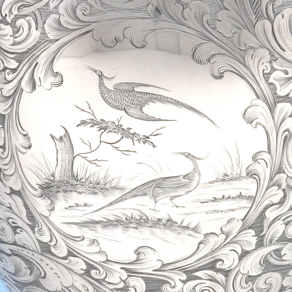 Detail of American Silver Presentation Ewer by James Bogert, Newburgh, NY, Retailed by Ball, Thompkins &amp; Black, NYC, 1849/50