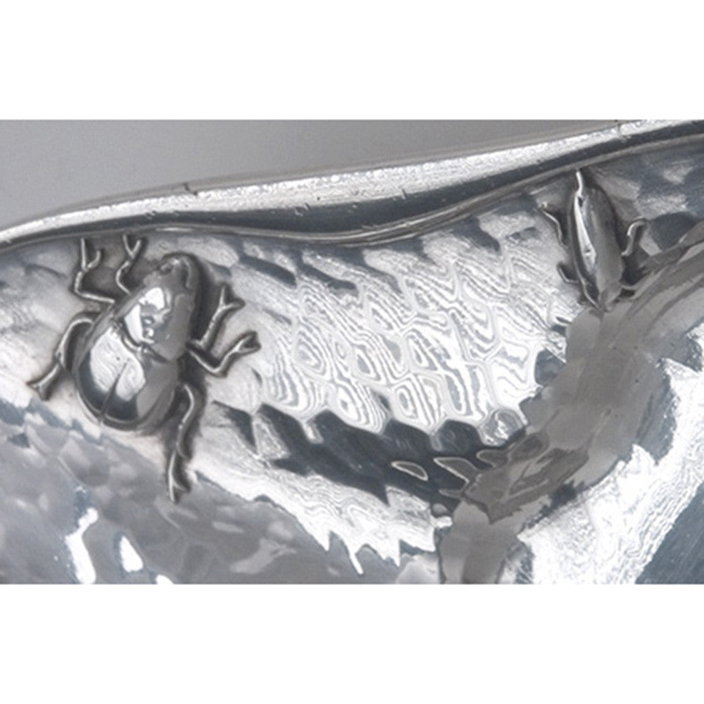 Beetle on Tiffany &amp; Co. Antique Sterling Silver Aesthetic Movement Tray in the Japanese Taste, 1881