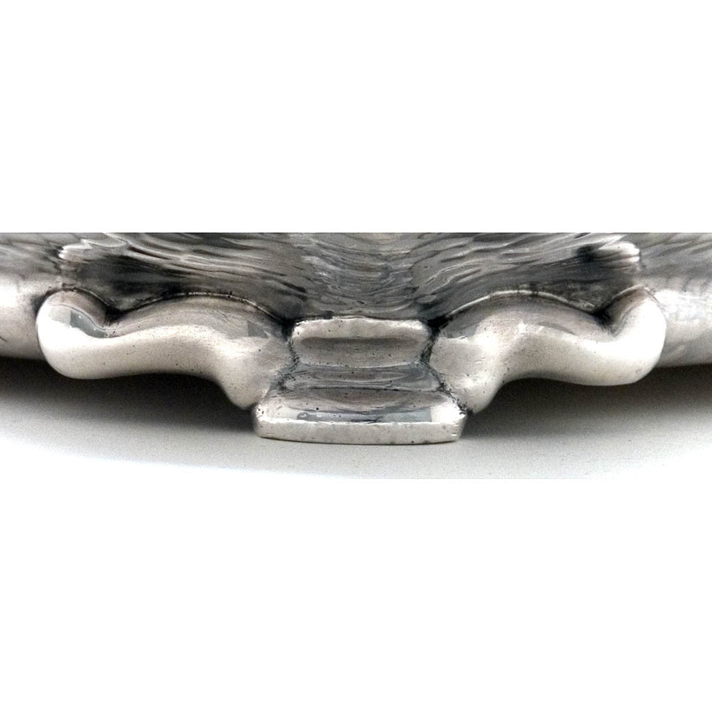 Foot on Tiffany &amp; Co. Antique Sterling Silver Aesthetic Movement Tray in the Japanese Taste, 1881