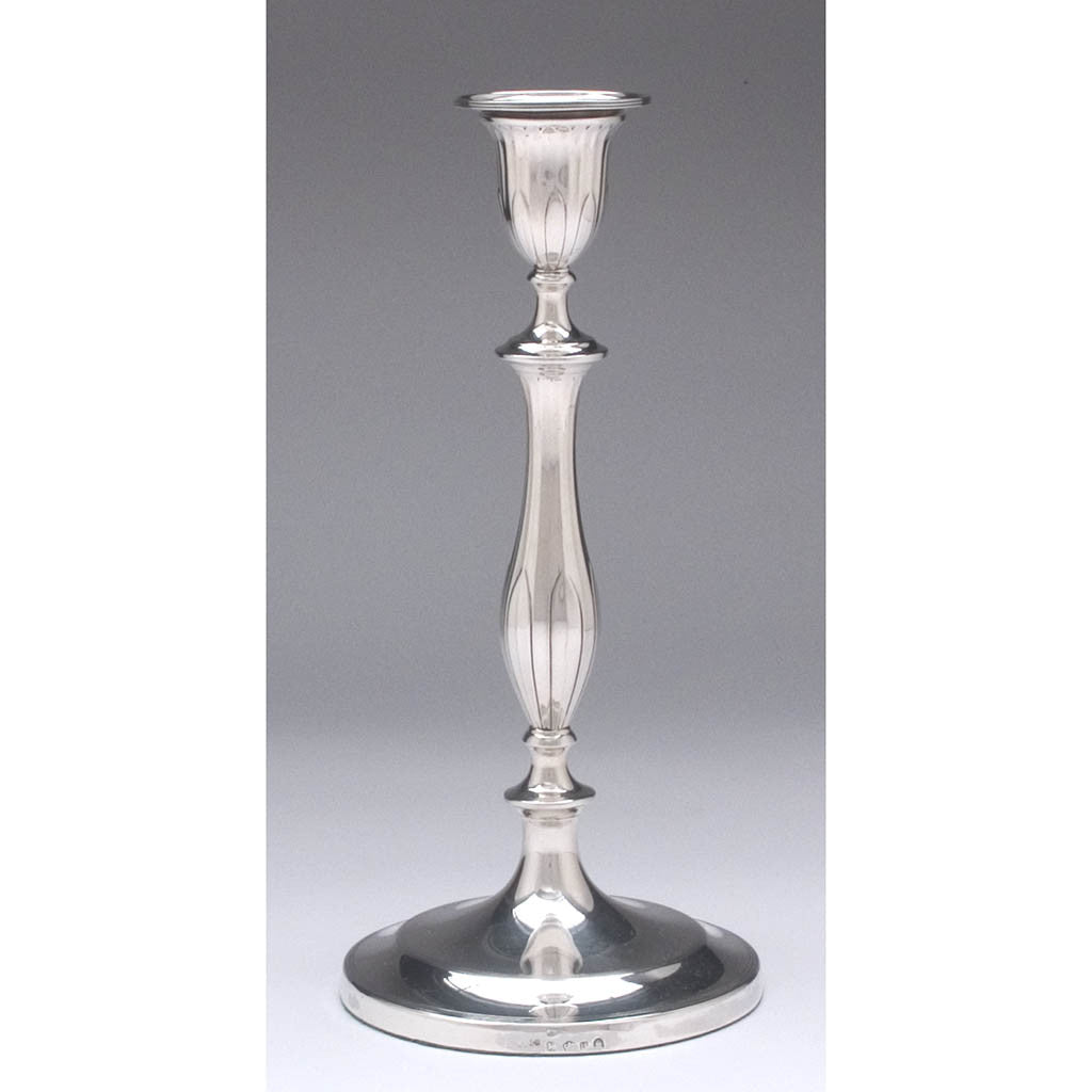Candlestick to Pair of Antique English Sterling Candelabra by John Parsons &amp; Co, Sheffield, 1792/93