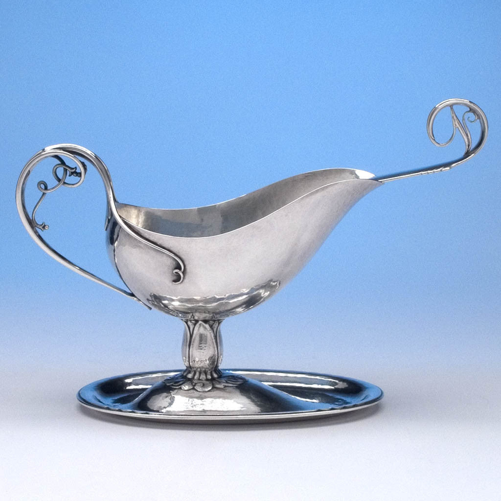 Peer Smed Sterling Silver Sauce Boat with Ladle, c. 1934